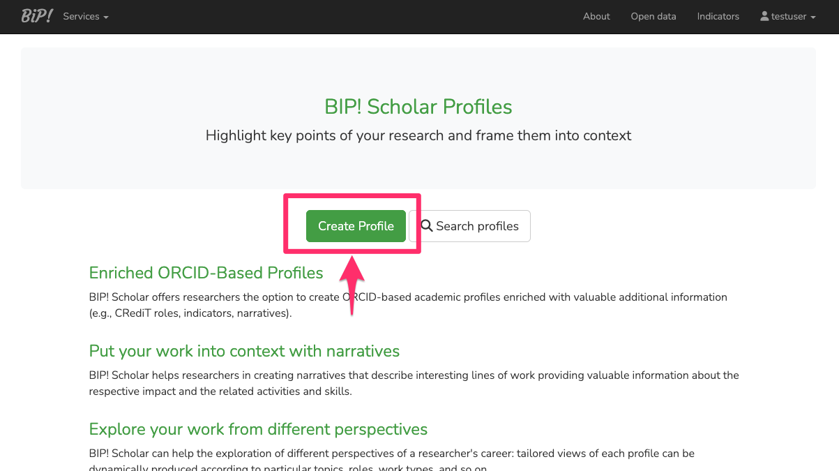 Create Scholar profile